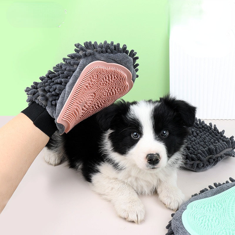 2-in-1 Pet Grooming Glove – Bathing Brush & Massage Tool for Dogs & Cats