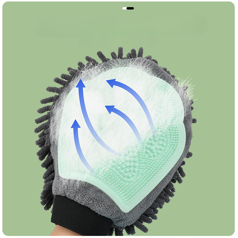 2-in-1 Pet Grooming Glove – Bathing Brush & Massage Tool for Dogs & Cats