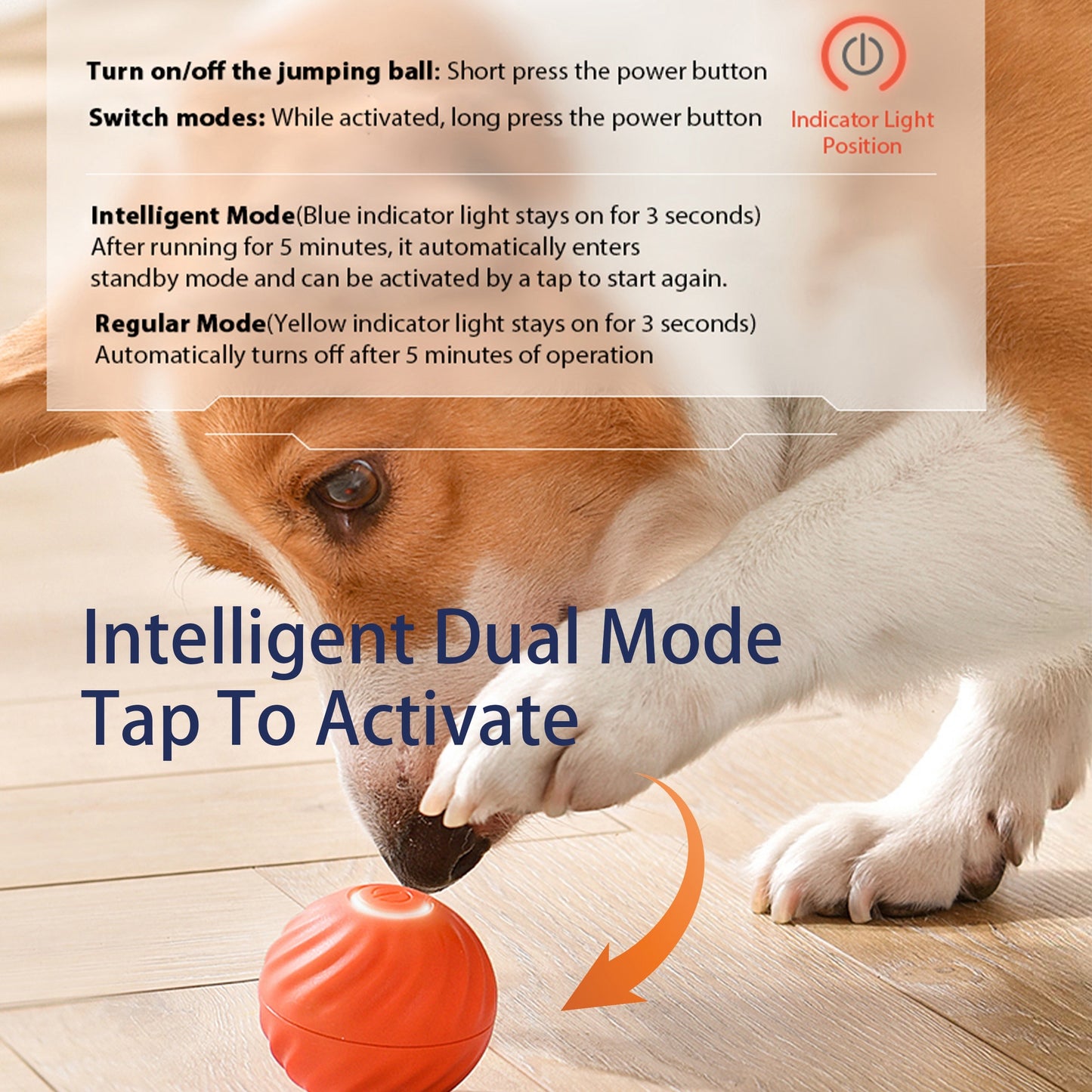Interactive Bouncing Dog Ball – Smart, Self-Moving & USB Rechargeable Toy