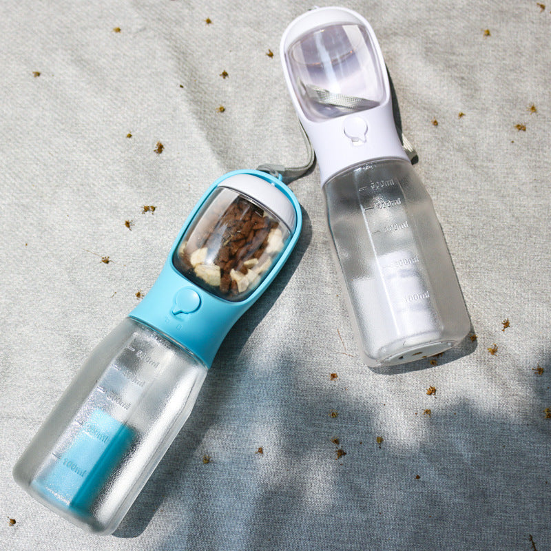 3-in-1 Portable Pet Water Bottle-Food Dispenser & Waste Bag Holder