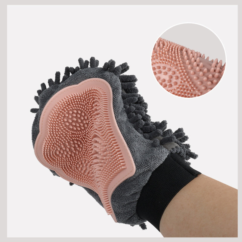 2-in-1 Pet Grooming Glove – Bathing Brush & Massage Tool for Dogs & Cats