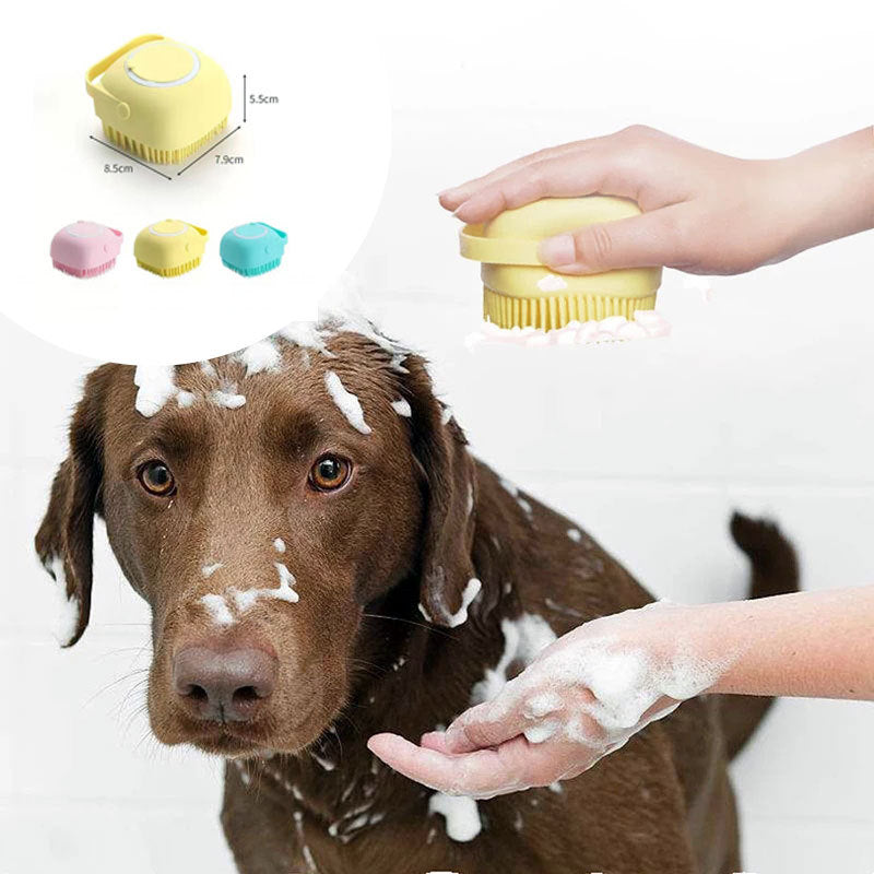Silicone Pet Grooming Glove – Massage & Shampoo Brush for Dogs & Cats