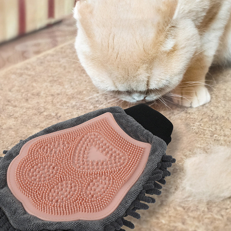 2-in-1 Pet Grooming Glove – Bathing Brush & Massage Tool for Dogs & Cats