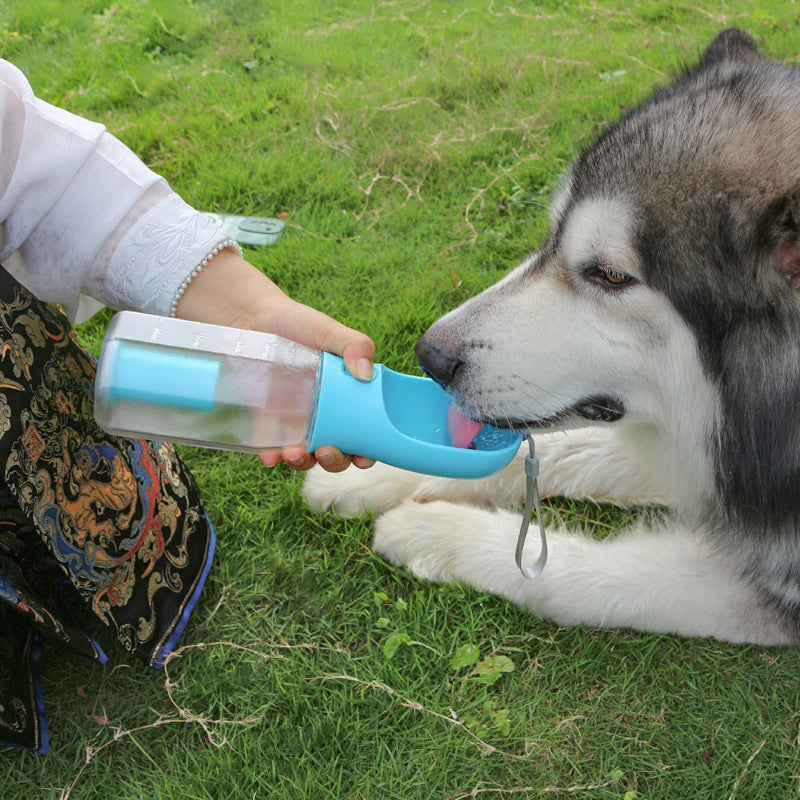 3-in-1 Portable Pet Water Bottle-Food Dispenser & Waste Bag Holder