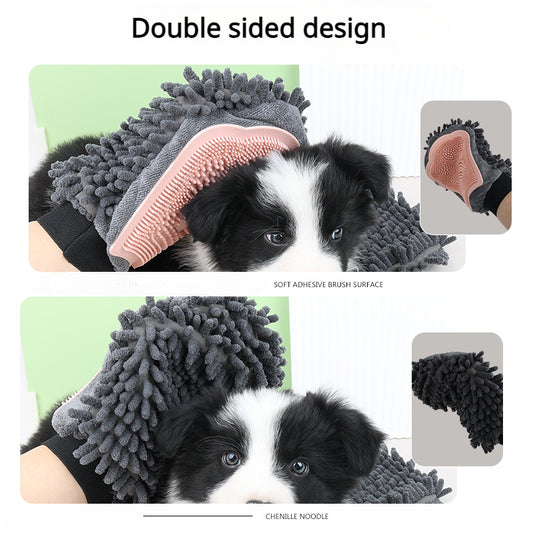 2-in-1 Pet Grooming Glove – Bathing Brush & Massage Tool for Dogs & Cats