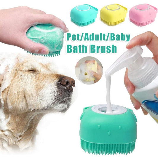 Silicone Pet Grooming Glove – Massage & Shampoo Brush for Dogs & Cats