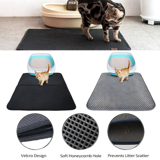 Double-Layer Cat Litter Mat – Traps Litter & Keeps Floors Clean